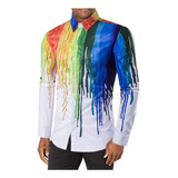 Playeras Tie-dye Para Hombre, Coloridas Camisas De Vestir A