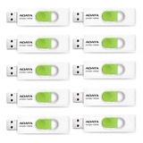 Kit10 Memoria Usb Adata Uv320 128gb 3.2 Gen 1 Blanco Y Verde