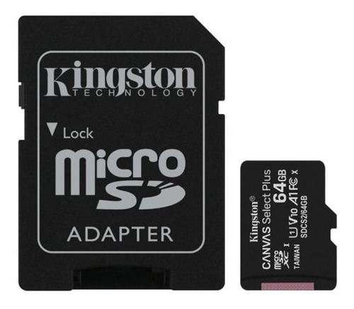 Memoria Micro Sd 64 Gb Clase 10+adaptador, Canvas Select Plu