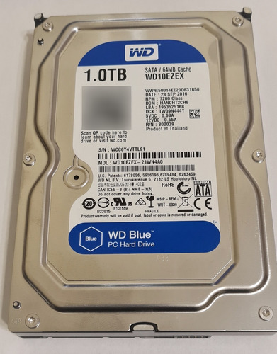 Disco Duro Interno Wd  Wd10ezex 1tb  - Testeado