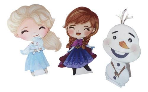 Frozen Toon 3 Pzas Figura Para Decoración En Coroplast 80 Cm