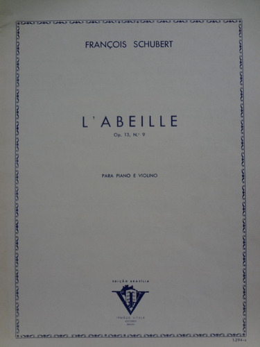 Partitura Piano Violino L' Abeille Op. 13 Nº 9 F. Schubert