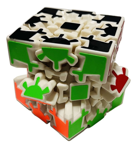 Cubo Rubik Engranajes 3x3 3d Gear 3x3x3 Sticker Fondo Blanco