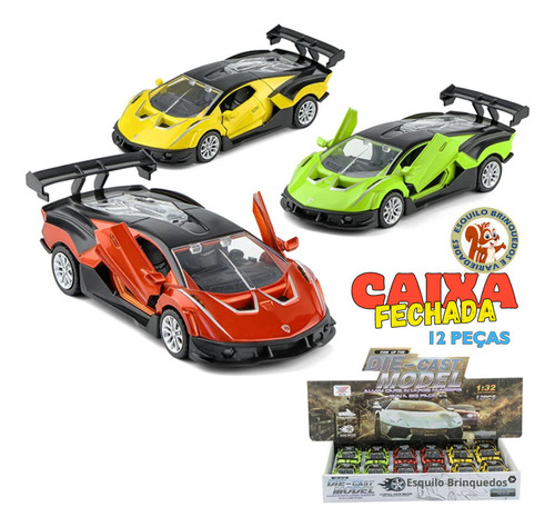 Caixa Fechada 12 Carrinhos Atacado Ferro Metal 1/36 1/32