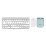 Pack Teclado Y Mouse Levo + Audífonos Lhotse Rm12 Celeste