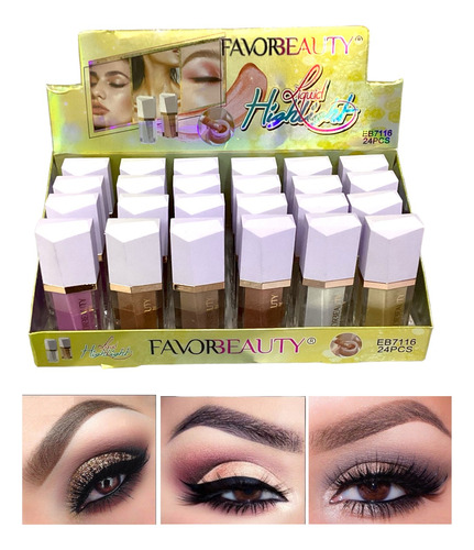 Sombra De Ojos Liquida Con Glitter 24 Pz