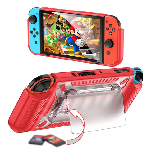 Protector Funda Carcasa Nintendo Switch Oled Roja