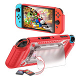 Funda Carcasa Protector Nintendo Switch Oled Roja