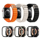 3 Correas + 3 Fundas Mica Para Iwatch Apple Watch Ultra 49mm