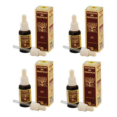 Extrato De Própolis Marrom 30ml Apis Flora Kit C\u002F 4 Frascos | Frete grátis