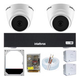 Kit Cftv 2 Cameras Intelbras 1120 Dome Dvr 4 Canais Mhdx App