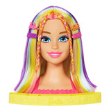 Barbie Styling Head Muñeca Arcoíris Neon Rubia