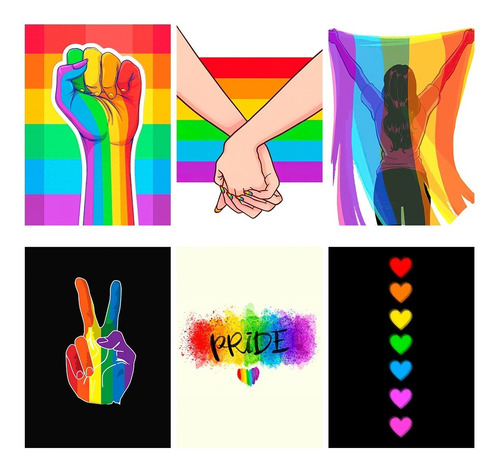 Kit 6 Placas Decorativas - Lgbt, Love Is Love, Pride