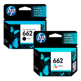 Kit Cartucho Original Hp 662 Preto + 662 Colorido Nf 