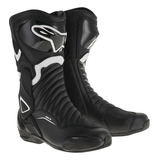 Botas Para Moto Alpinestars Racing Smx-6 V2 Negro/ Blanco