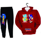 Conjuntos Deportivos Buzo+jogger Sonic The Hedgehog Niños Ad