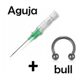Piercing Argollita Bull 10mm + Aguja Cateter + Regalo 