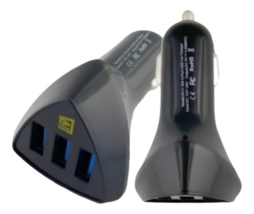 Cargador Auto Triple Usb 12v - 24v Carga Rápida Cenicero