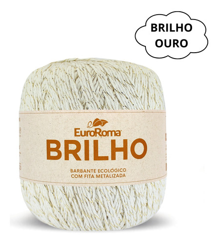 Barbante Euroroma Brilho Ouro E Prata 400g - Escolha A Cor