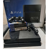 Videogame Sony Playstation 4 500gb + 5 Jogos Físicos Ps4