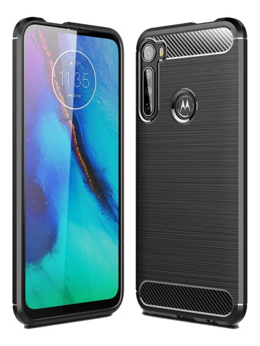  Estuche  Fibra  Carbono Para Motorola Moto One Fusion Plus