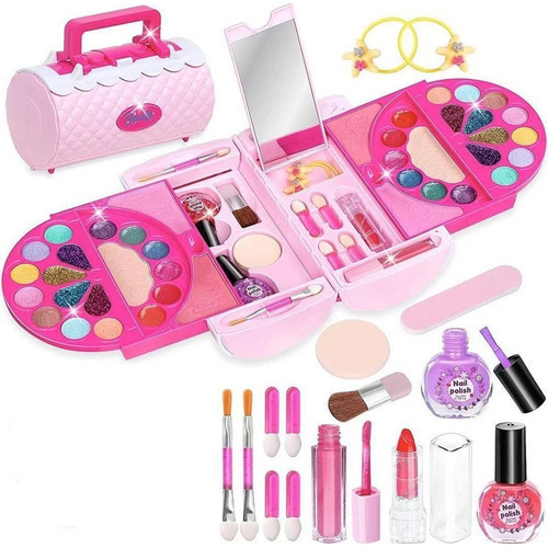 Juego De Maquillaje Lavable Rosa Para Niñas [u] [u]