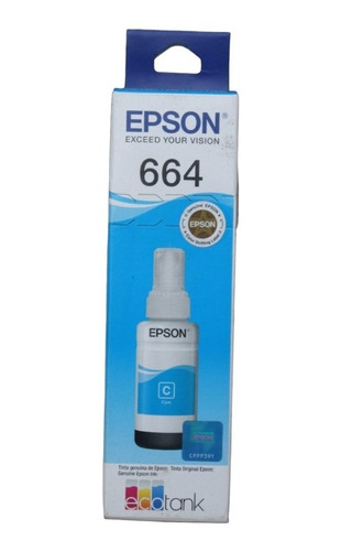 Tinta Para Epson 664 Cian L110 L120 L220 L300 L310 L350 L455