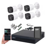 Kit Dahua Dvr 4ch + 4 Camaras Full Hd 2mp Lente2.8 Disco Ssd