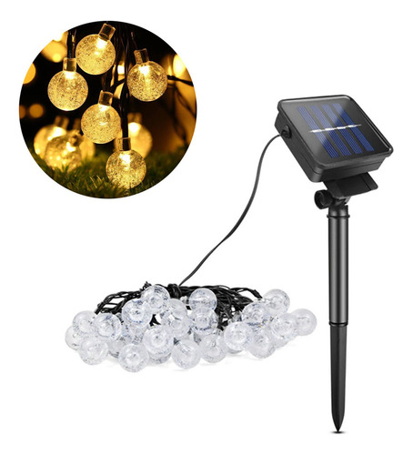 Luces Solares Navideñas Serie 50led Decorativo 7m