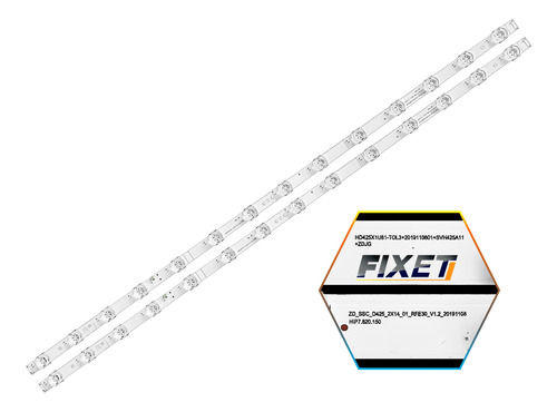 Kit 2 Tiras Led Hisense Hd425x1u81-t0l3 | 43h6500g (14 Led)