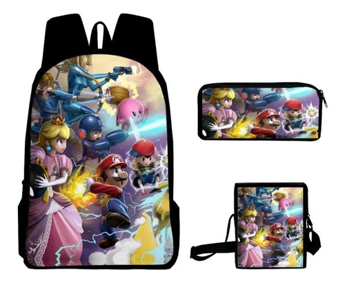Juego De 3 Lápices Mario Fashion School Bags