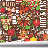 Papel De Parede Pizza Massas Lanche Itália Kit 02 Rolos A607