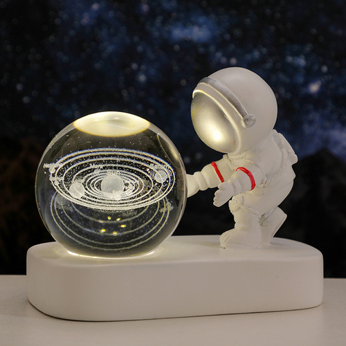 Decoração De Luz Noturna Led 3d Astronaut Crystal Ball