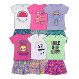 Lote 6 Conjunto Roupa Infantil Atacado Menina Primavera Fret