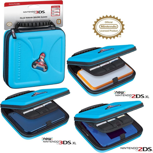 Case Proteção Oficial Nintendo 3ds 2ds, New 3dsxl Mario Azul