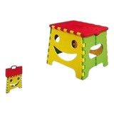 Banco Plegable Niños Rojo Amarillo Verde 22 Cm