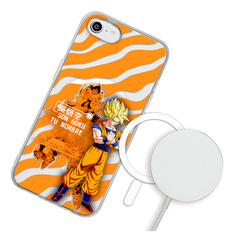 Funda Para iPhone Magsafe Dragon Ball Z Goku Ssj Tu Nombre