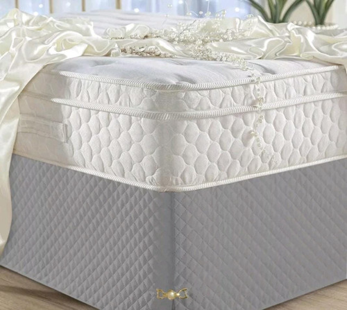 Saia Box Casal Padrão Matelada Com Pingente Luxo - Branco