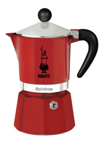 Cafetera Bialetti Moka Express 3 Tazas Rainbow Rojo