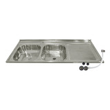 Lavaplatos Doble Sobreponer  Inox 120x50 Inox Derecho