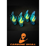 Carbone Skull Topper Cymbal Nuts, Flames Nuts 4pack 