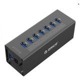 7 Puertos Hub Usb 3.0 Hub 5gbps Macbook Aluminio 1m Cable