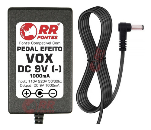 Fonte 9v 1a Para Pedaleira De Efeito Pedal Vox Stomplab 1g