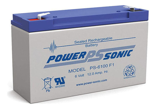 1 Pieza Bateria Power Sonic Agm Ps-6100 F1 6v 12ah
