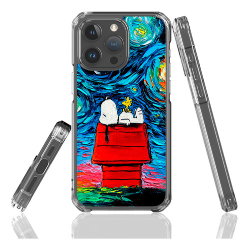 Funda Para iPhone Acrigel Snoopy  Noche Estrellada Van Gogh 