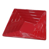 Set De 4 Bowl Cuadrado Melamina 15 Cm. Rojo