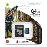 Kingston Memoria Micro Sd 64gb Go Plus 4k Ultrahd 170 Ppct