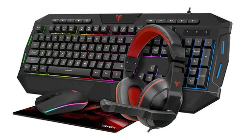 Combo Gamer Teclado + Mouse + Auricular + Pad Rgb Gaming