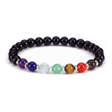 Pulsera Elástica De Chakra Con Piedras Preciosas Naturales G