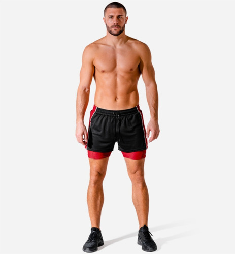 Gimnasio Short Con Licra Deportiva 2 En 1 Hombre Correr